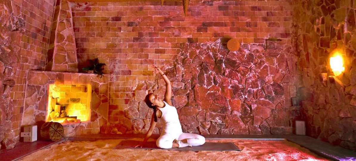 Yoga in a Salt Cave