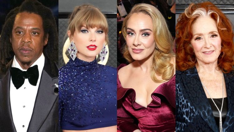 Grammys: Jay-Z Shut Out as Taylor Swift and Adele Win One Award Each and Bonnie Raitt Surprises