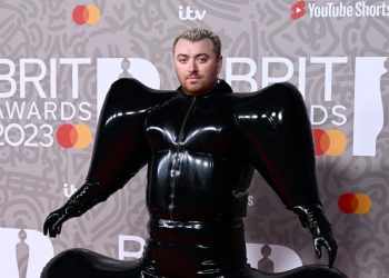 Sam Smith Turns Heads With Inflatable Latex Outfit on 2023 Brit Awards Red Carpet