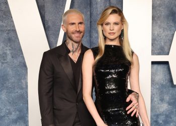 Adam Levine & Behati Prinsloo Make Rare Red Carpet Appearance at Vanity Fair Oscars After-Party