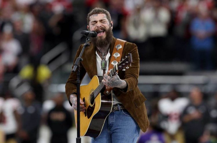 Post Malone Brings Out His Guitar for Stirring ‘America the Beautiful’ Performance at the 2024 Super Bowl