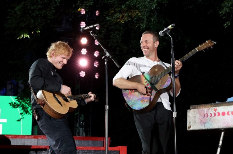 Chris Martin Plays Surprise Hits Set With Ed Sheeran at 2024 Global Citizen Festival